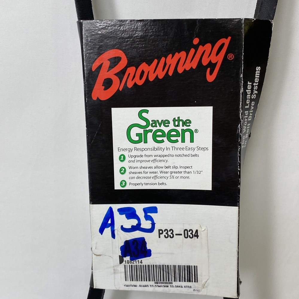 Browning Belt A35 Super Gripbelt A V Belt 3x620 s4113 Replacement - Picture 2 of 7